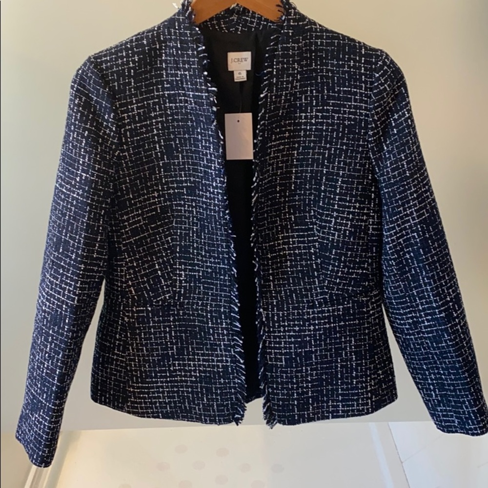 J. Crew Navy Tweed Blazer